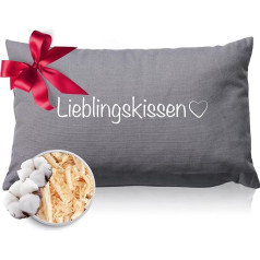 Herbalind Zirbenkissen LIEBLINGSKISSEN Duftkissen mit Zirbe Geschenke für Mama zum Muttertag - Kissen mit Füllung Geburtstagsgeschenk Weihnachten Geschenk-Idee - 30x20 cm Grau