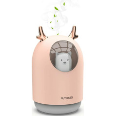 Humidifier Mini USB Ultrasonic 300 ml, Air Humidifier Quiet Portable 7-Colour LED Night Light Function and Automatic Shut-Off