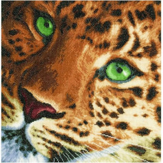 LANARTE PN Zählmusterpackung Leopard Zählstoff Kreuzstichpackung, Baumwolle, Mehrfarbig, 35 x 34 x 0,3 cm