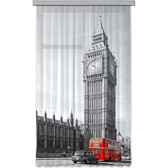 AG Design FCSL 7528 Tenda London Gardine/Vorhang, materiāls, melns, 140 cm x 245 cm