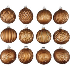 My-goodbuy24 Premium Christmas Baubles - 12 īstu stikla eglīšu baļļu komplekts