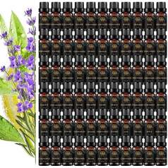 Terapeitiskās pakāpes magnolijas ēterisko eļļu komplekts difuzoram, aromterapijas lotosa ēterisko eļļu komplekts gaisa mitrinātājam, 66 x 10 ml, 100% tīras ēteriskās eļļas, tuberozes, ananāsu, kliņģerīšu eļļas, izmantošanai mājās