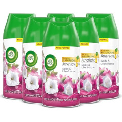 Air Wick Freshmatic Max istabas aerosols - Air Wick Freshmatic Max uzpildes flakons - Silk & Lily Fresh aromāts - 6 x 250 ml uzpildes flakona