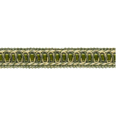 DecoPro Vintage 2,5 cm breite Oliven-Grün, goldfarben, Weiß, Gimp Braid Verzierung - Olive (1 jards = 91 cm 010/3ft, 36)