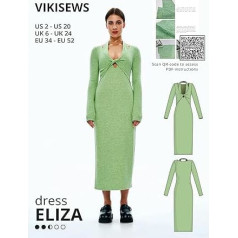 Vikisews Schnittmuster Eliza Kleid, Größen 34-56