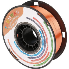 Thumwan PLA filaments 1,75 mm zīda + sarkanais varš + PLA filaments, 3D printera filaments PLA 3D printerim un 3D pildspalvai, 1 kg 1 spole