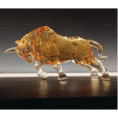 DARMOMOON FengShui Wall Street Bull Statue Akrila buļļa figūra skulptūra Mājas biroja galda dekoratīvais ornaments 8,5 collu L (Amber)