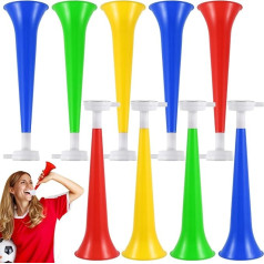 Garneck Vuvuzela Stadium Horn Plastic Sports Games Football Fans Party Supplies Gifts Random Color 10 Pcs