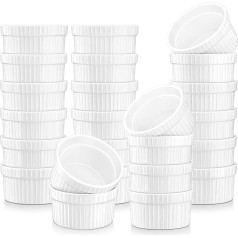 MALACASA Ramekin.trauku sērijas porcelāna kastroļi, kūku veidnes, bļodas, mini suflē formas, kēksu veidnes, smalkmaizītes, cepšanas krūzes, krāsu gradients, zila, sarkana, zaļa, zaļa, oranža, krēmīgi balta.