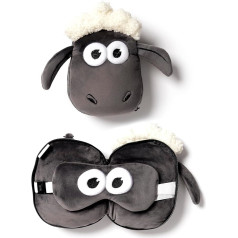 Puckator Relaxeazzz ceļojumu spilvens ar masku - Shaun, Sheep Life