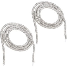 2 gabali Rhinestone Tube Rope Embellishment Chain, 1 m Rhinestone apdare apģērbiem, apaviem, cepurēm, šūšanai, pērļu apdares rotaslietu izgatavošanai, spīduma string metāla lentes DIY Hoodie kleita