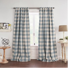 Elrene Home Fashions Farmhouse Living Grainger Buffalo Check Blackout aizkars dzīvojamā istaba guļamistaba aizkars ar stieņa kabatām, 52