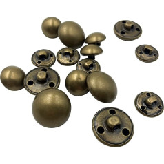 16-teiliges Metall-Blazer-Knopf-Set - für Blazer, Anzüge, Sportmantel, Uniform, Jacke inkl. 10 Stück 15 mm und 6 Stück 20 mm Knöpfe (bronza) ET963