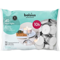 Bolsius 10 Stunden Maxi Teelichter, 40 Stück, austs, 40 Stück, 1 Stück