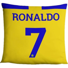 Pludmales pieturas sporta varonis Cristiano Ronaldo Al Nassr spilvena pārvalks, dāvanu ideja vīriešiem, sievietēm, zēniem un meitenēm, 45 x 45 cm, 18 x 18 cm, Ronaldo Number 7