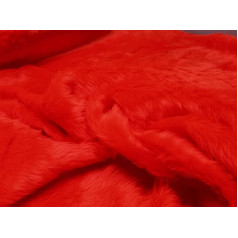 Einfarbig Spass Kunstpelz Stoff Material Leuchtend Rot - Rot, 1/2Mtr - 150cmx50cm