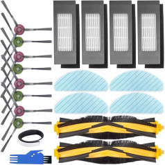 EATBALE Piederumi Ecovacs Deebot N8/ N8+/ N8 Pro/ N8 Pro+/ OZMO T8/ T8+/ T8 AIVI/ T8 AIVI+/ T8 Pure/ T9/ T9+ robotizētajam putekļsūcējam, rezerves daļas galvenā birste, sānu birste, filtrs, tīrīšanas lupatiņa