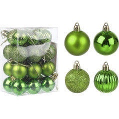 uxcell 24 gabaliņi gaiši zaļš 3cm Ziemassvētku Baubles Ornaments Shatterproof Ornaments Hanging Baubles for Christmas Trees Wedding Party Decorations