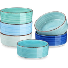 vancasso Suppenschalen Steinzeug, BONITA 6 stienīšu Schüsselset, Müslischalen, Pastaschalen, Schalen Set Blau