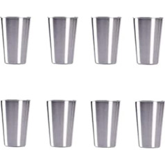 Florsol 8 x 500 ml nerūsējošā tērauda kauss, metāla kauss, atkārtoti lietojams metāla alus kauss, BPA nesatur BPA Tumbler (sudraba krāsā, 500 ml)