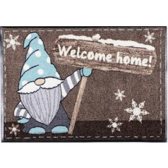 Salonloewe Durvju paklājs Christmas Gnome Knud Welcome Home Dirt Trapper Mat Mazgājams neslīdošs durvju paklājs ārdurvīm un iekštelpām 50 x 75 cm Krāsa: brūna-ledus