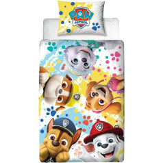 Character World Paw Patrol Official Splodge Reversible Double Sided Duvet Cover Set with Matching Pillow Case Brand Polycotton