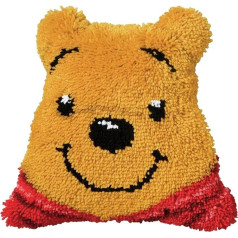 Vervaco Formkissen Winnie The Pooh Knüpfpackung zum Selbstknüpfen eines Kissens, Stramin, weiß, 39 x 39 x 0,3 cm