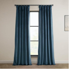 HPD Half Price Drapes VPYC-P Heritage Plüschsamt-Vorhänge, 244 cm, Raumverdunkelungsvorhänge für Schlafzimmer und Wohnzimmer, 127 x 244 cm, (1 loks), Avalon Blue, Samt, 50 collas x 96 collas