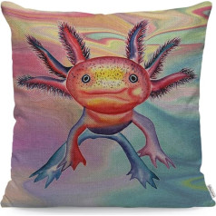 WONDERTIFY Axolotl meksikāņu nekaunīgs staigāšana Dekoratīvie Throw spilveni Covers Dīvāns spilvenu pārvalki krāsains 45x45cm