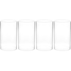 Amosfun Pack of 4 Hurricane Candle Holder Tube, Chimney Pipe, Candle Holder, Wedding Petroleum Lamp, Glass with High Borosilicate Content, Bulk Goods