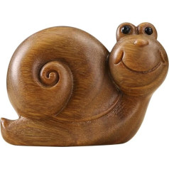 YARNOW Desktop Sanil Carving Ornament Skulptur Zarte Tier Holz Dekorative Ornamente Figur Schnecken Statue Outdoor für kreative Indoor Rasen Handwerk Kunst Hof Geschnitzter Garten