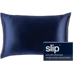 Slip Queen Silk Kissenbezug, Marineblau - Slipsilk Pure Mulberry 22 Momme 100% Seide Kissenbezug - Anti-Aging Anti-Sleep Crease Anti-Bed Head