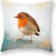 Pludmales pieturas dekoratīvais akvarelis iemest spilvenu lietu Robin Bird Home Decor dzīvojamā istaba guļamistaba dārzs 18x18 collu 1 vāks