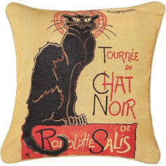 Signare Kunst Kissenbezug Hergestellt aus dekorativen Tapisserie/Doppelseitig 45x45cm / T. Steinlen - Tournée du Chat Noir (CCOV-Art-TS-Chat)