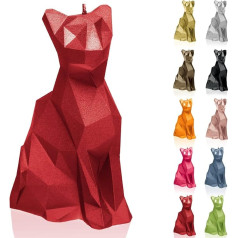 Candellana Handmade Cat Low Poly Candle Gift - Smieklīgi - Dekoratīvās sveces - Dekoratīvais dekors - Dāvanas draugiem - Kokvilnas dakts - Degšanas laiks 35 stundas - Sarkana svece