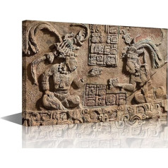 Maya Hieroglyphic skulptūra Sienas gleznas dzīvojamā istaba Aztec Pictures izdrukāt uz audekla Mexico Wall Art guļamistaba sienas dekori Biroja sienas māksla 1 gab Giclee Frame gatavs padarīt