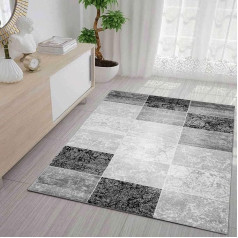 Vivoda Dizaineru paklājs Modern Checked Marble Pattern Mottled Grey Black White - Oeko-Tex Certified