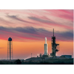 FINE ART PRINTS Space X Falcon Heavy demonstrācijas misija Palaišanas laukums Liels XL audekls Drukāt