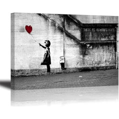 Piy Painting Waterproof Canvas Picture Pictures and Art Prints on Canvas There is Always Hope Red Balloon Girl Painting Dekorācijas guļamistaba Dzīvojamā istaba Vannas istaba Mājas 75 x 50 cm One Piece