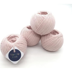 Yarnie Knit Glamour DK 100% īpaši smalka Merino vilnas dzija 50g 98m vienā bumbiņā 4 iepakojumā (Blush)