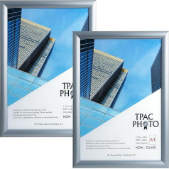 ThePhotoAlbumCo TPAC-SNAPA3S-2PK A3 (30 x 42 cm) akrila rāmis (bez stikla), sudraba krāsā (2 gab.)