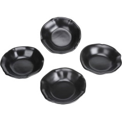 HOKMOKQOK Mattschwarze Keramik-Dip-Soßenschalen, Sushi-Sojasauce, Dip-Schalen, 8,9 cm, Porzellan-Beilage mit unregelmäßigem Rand, Snack-Servierschalen für Küche, Zuhause, Einweihungsfeier