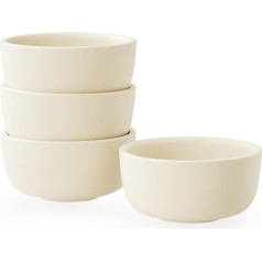 WENSHUO Classic Round Cereal Bowl, 4 kārbas, keramikas zupas bļodas, brokastu bļodas - auzu pārslu, rīsu, deserta, salātu, 284 ml, matēts krēmkrāsas krāsā