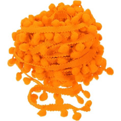 izejmateriālu karte Fransenborte, 9,1 m, Pompom-Ball, Nähzubehör, Basteln, für Zuhause, Vorhang, Kleidung, Kissen, Dekoration (8 mm, oranžs)