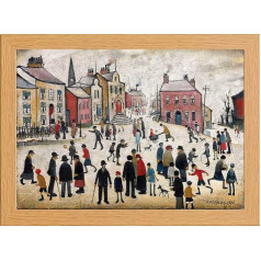 Lowry Cilvēki, kas stāv ap vīriešu stikla priekšējā pusē Print 10 x 13,5 collas