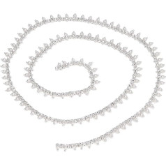 1 jardas 9 mm perlų kristalų blizgučių Tassel Trim1 Row Crystal Beads Chain White Pearl Necklace Fringe Rhinestone Trim for Crafts Clothing Bridal Embellishments Christmas