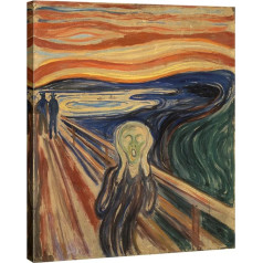 Wieco Art The Scream by Edward Munch Large Famous Paintings Reproduction Abstract Canvas Prints Artwork for Wall Decoration Modern Canvas Art for Home and Office Decoration