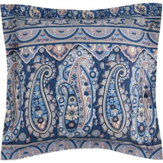 Bassetti Kissenhülle Imperia B1 aus Baumwolle Mako-Satin in der Farbe Blau mit Reißverschluss, Maße: 65cm x 65cm, 9324362