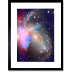 Spirālveida galaktika Deep Space Stars Nebula Black Framed Art Print Picture B12X9110, Black