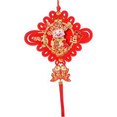 Folpus Chinesischer Knoten-Quaste, chinesischer Knoten-Anhänger, Lunar-Neujahrs-Dekoration, orientalischer Anhänger, hängende Verzierung für Laden, 68cmx112cm